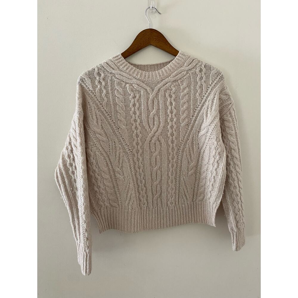 Vince Cream Cable Knit Crewneck Sweater